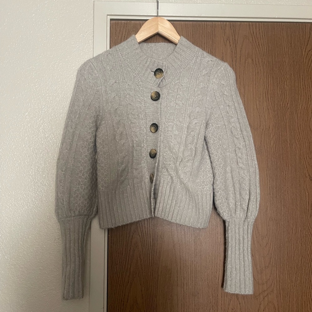 Urban Outfitters Gray Cable Knit Cardigan